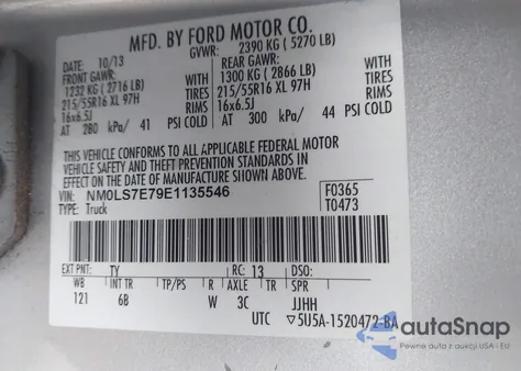 2014 Ford Transit Connect Xl from USA, damaged, VIN NM0LS7E79E1135546